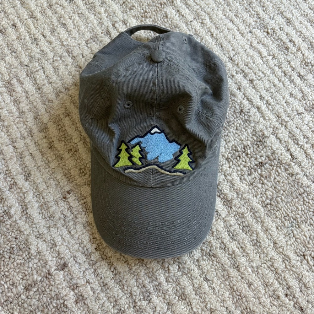 Gray Mountain Embroidered Cotton Baseball Cap Outdoor Nature Dad Hat One Size